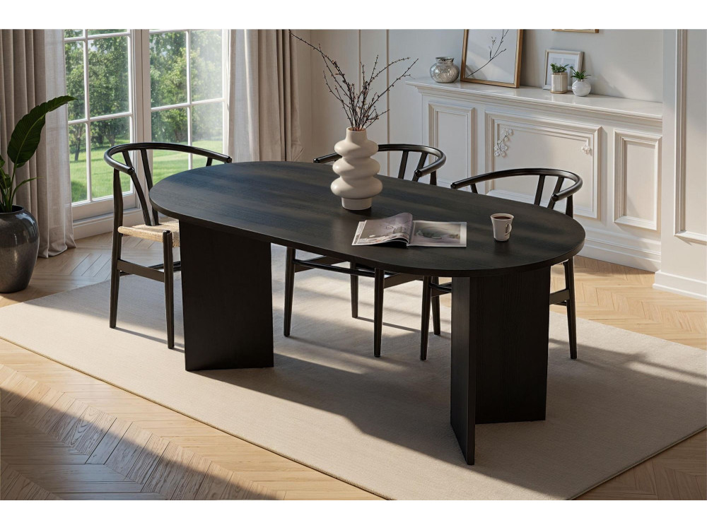 Table à manger en bois "Sablin" - 180 x 89 x 75 cm - Bois Noir