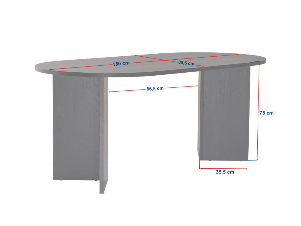 Table à manger en bois "Sablin" - 180 x 89 x 75 cm - Bois Noir
