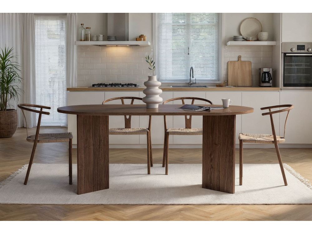 Table à manger en bois "Sablin" 180 x 90 x 75 cm - Noyer