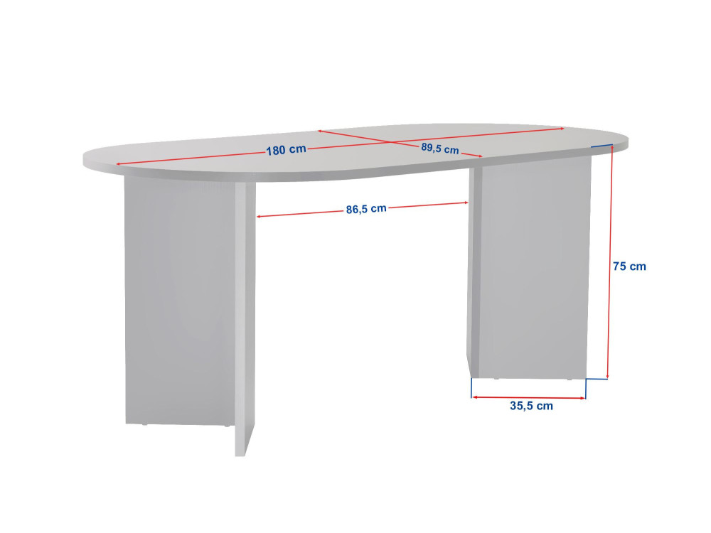 Table à manger en bois "Sablin" 180 x 90 x 75 cm - Noyer