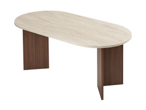 Table à manger en bois "Sablin" 180 x 90 x 75 cm - Travertin