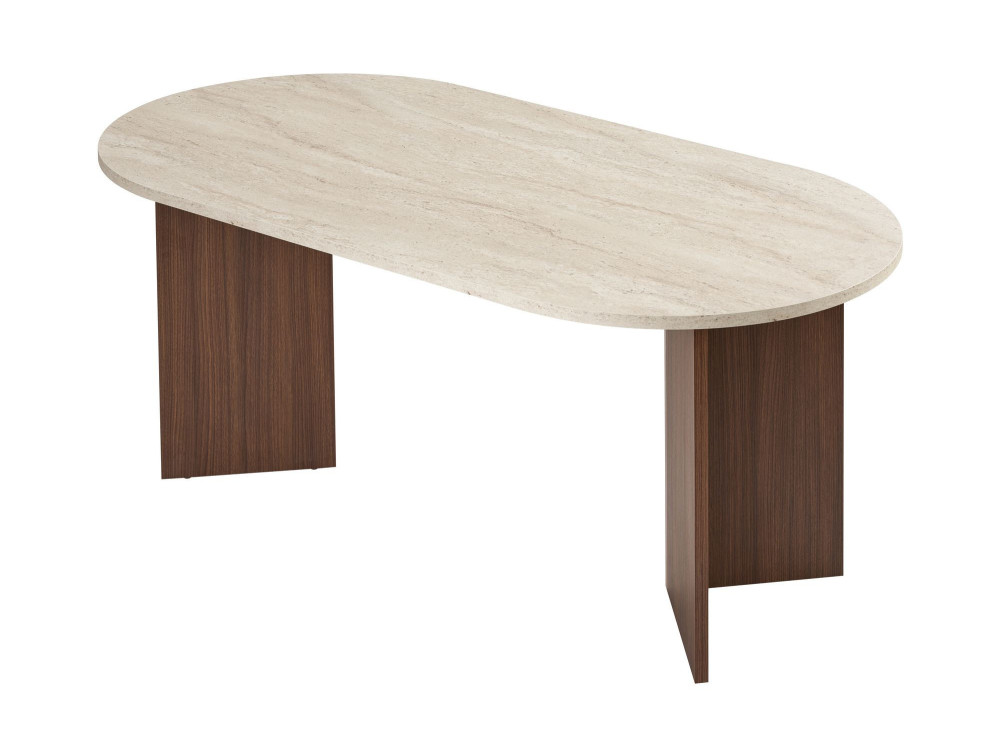 Table à manger en bois "Sablin" 180 x 90 x 75 cm - Travertin