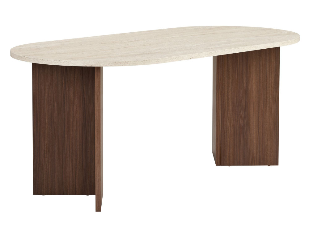Table à manger en bois "Sablin" 180 x 90 x 75 cm - Travertin
