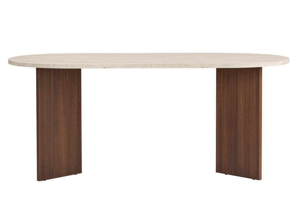 Table à manger en bois "Sablin" 180 x 90 x 75 cm - Travertin