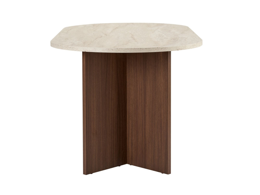 Table à manger en bois "Sablin" 180 x 90 x 75 cm - Travertin