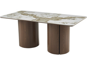 Table à manger rectangulaire en céramique pendora "Milano" - 6 places - Marron