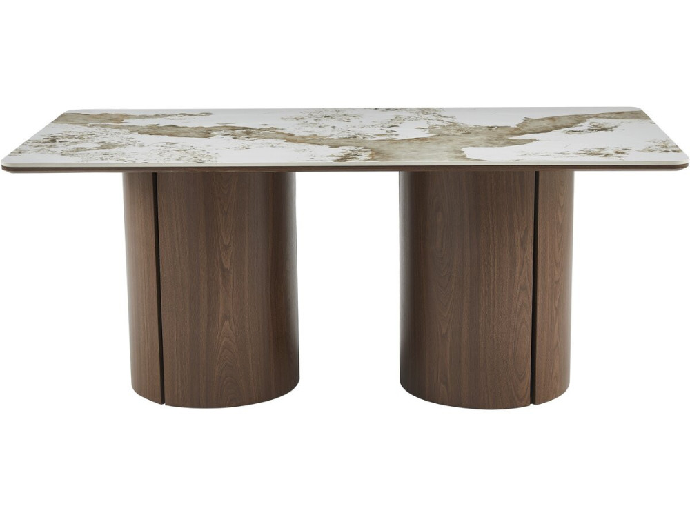 Table à manger rectangulaire en céramique pendora "Milano" - 6 places - Marron
