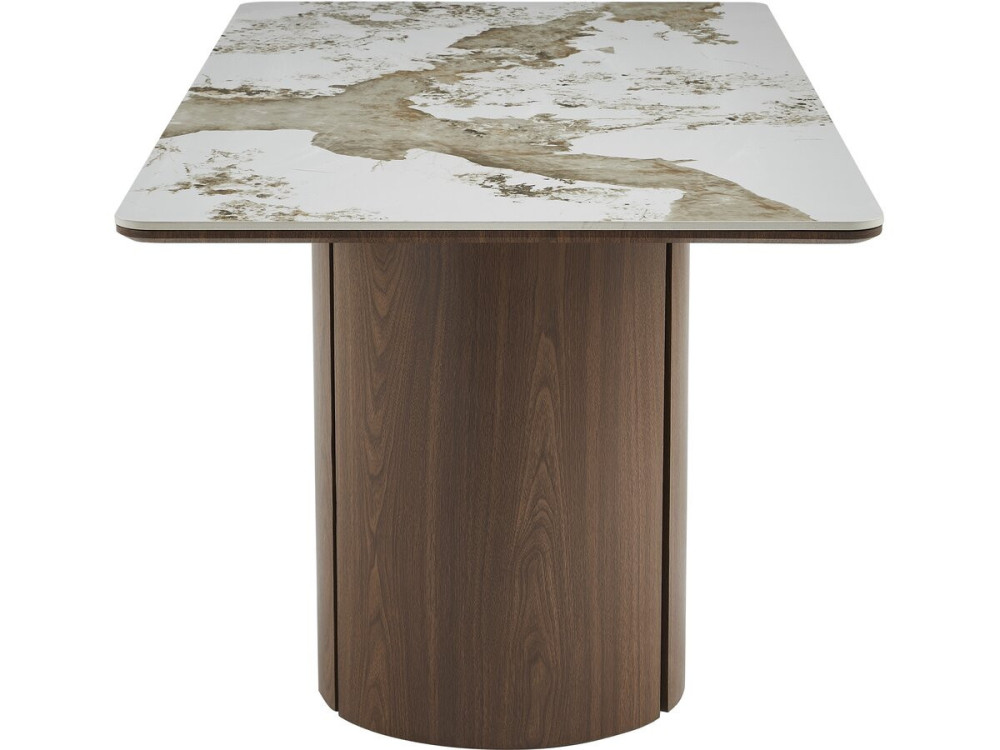 Table à manger rectangulaire en céramique pendora "Milano" - 6 places - Marron