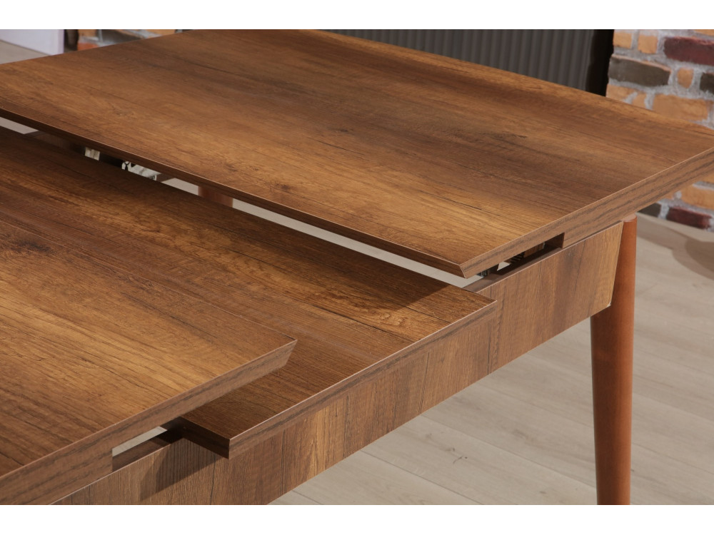Table à Manger Extensible en bois "Barok" - 78 x 132 x 80 cm - Noyer