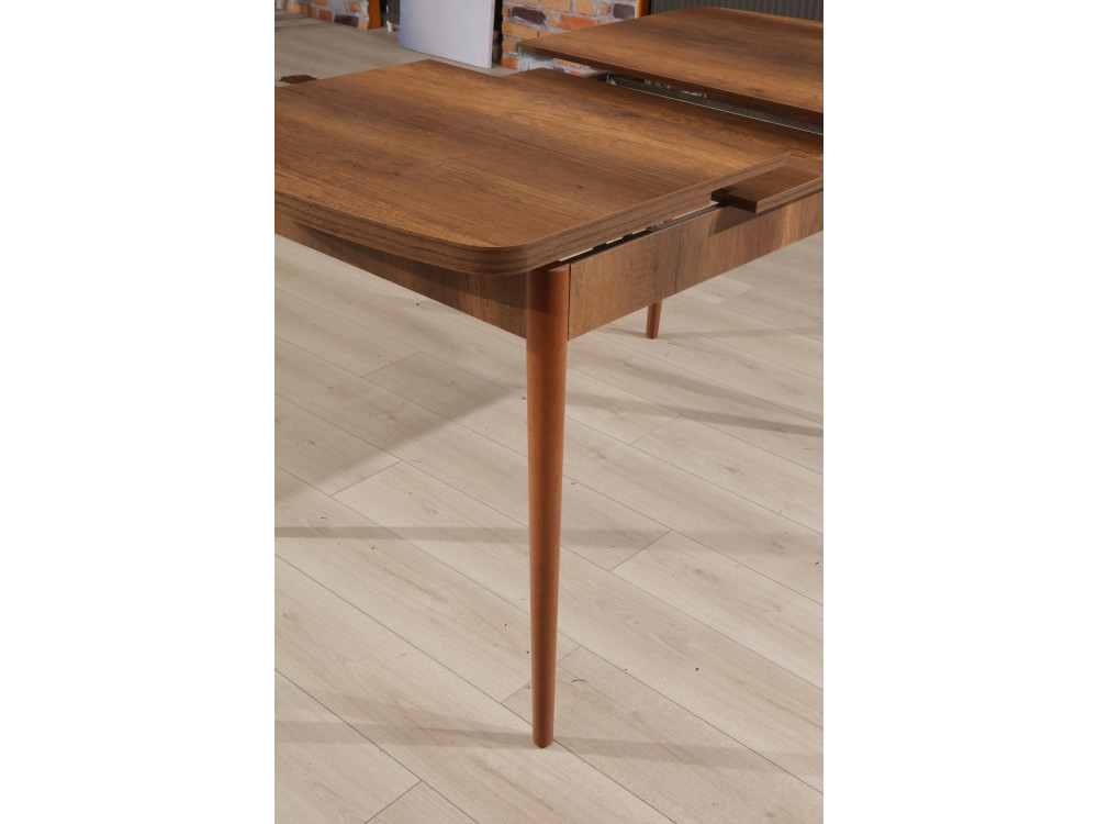 Table à Manger Extensible en bois "Barok" - 78 x 132 x 80 cm - Noyer