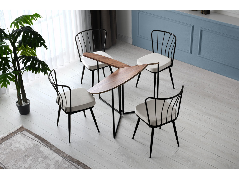 Table à manger en bois "Yaprak" - 100 x 100 x 72 cm - Pin atlantique