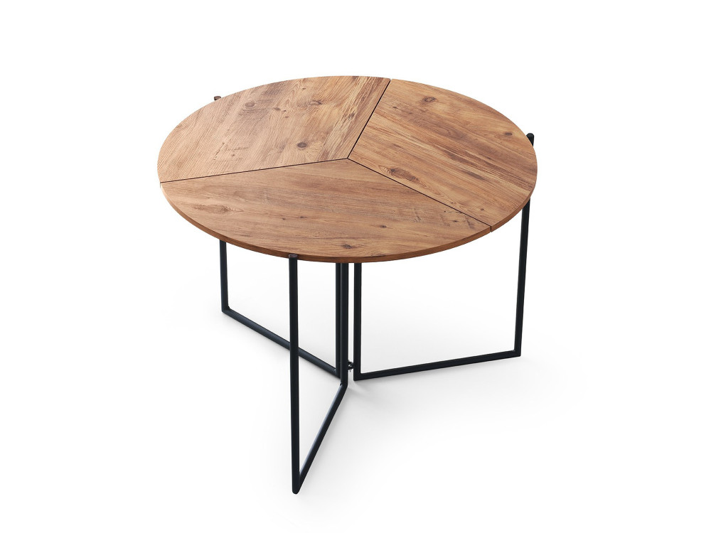Table à manger en bois "Yaprak" - 100 x 100 x 72 cm - Pin atlantique