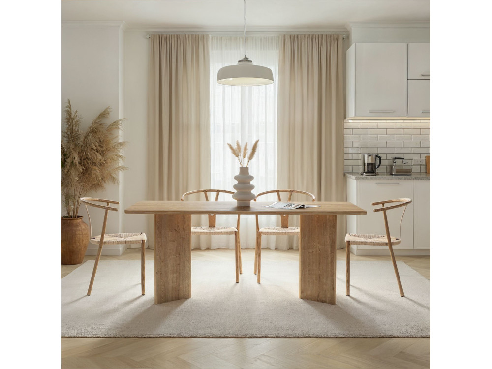 Table à manger en bois "Linza" 180 x 90 x 75 cm - Chêne à miel