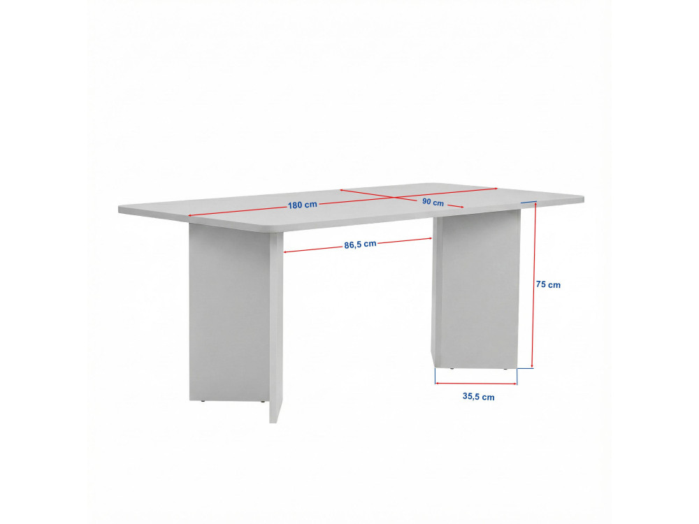 Table à manger en bois "Linza" 180 x 90 x 75 cm - Chêne à miel