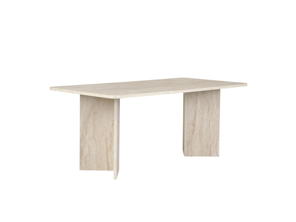Table à manger en bois "Linza" 180 x 90 x 75 cm - Travertin