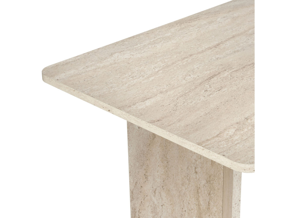 Table à manger en bois "Linza" 180 x 90 x 75 cm - Travertin