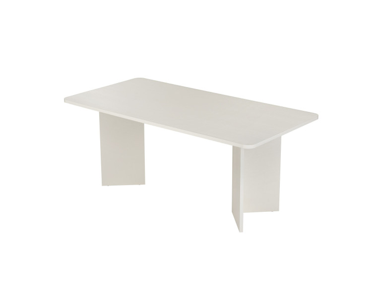 Table à manger en bois "Linza" 180 x 90 x 75 cm - Blanc de bois