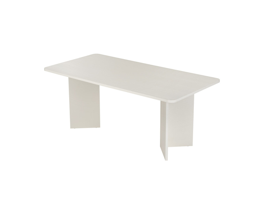 Table à manger en bois "Linza" 180 x 90 x 75 cm - Blanc de bois