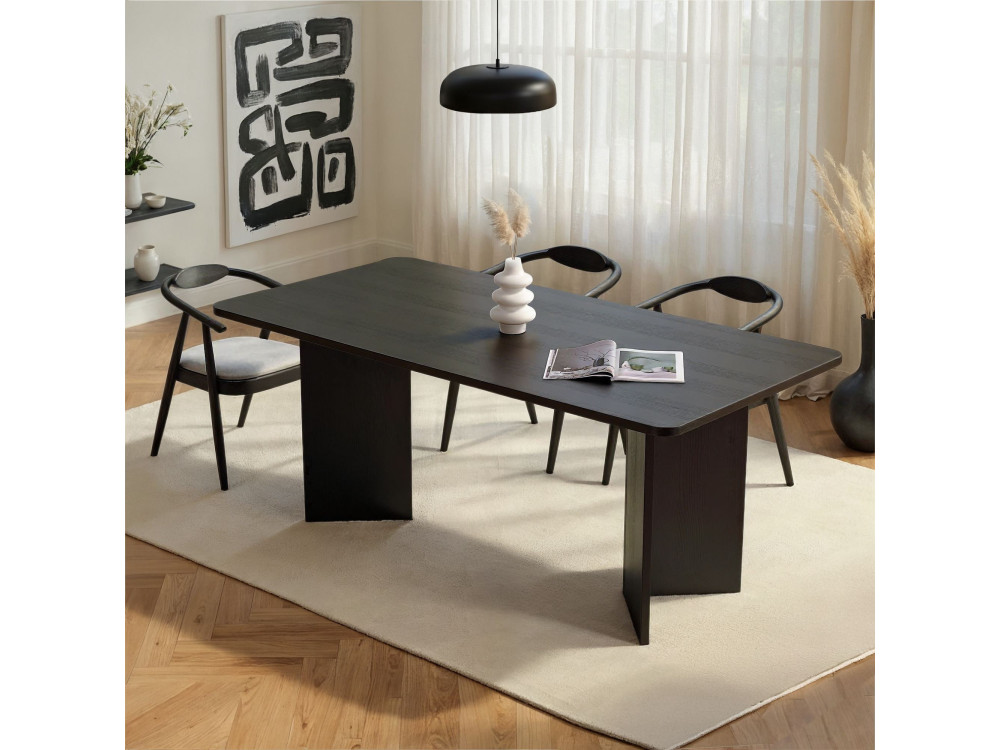 Table à manger en bois "Linza" 180 x 90 x 75 cm - Bois Noir
