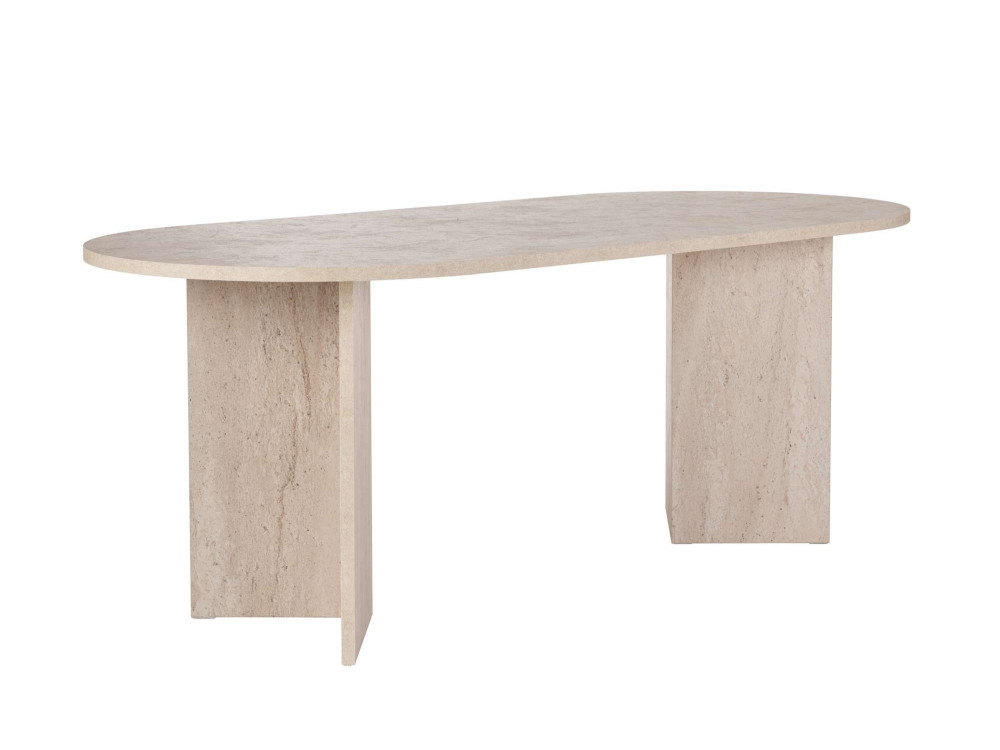 Table à manger en bois "Sabella" 200 x 90 x 75 cm - Travertin