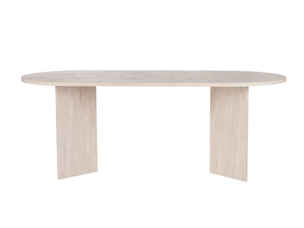 Table à manger en bois "Sabella" 200 x 90 x 75 cm - Travertin