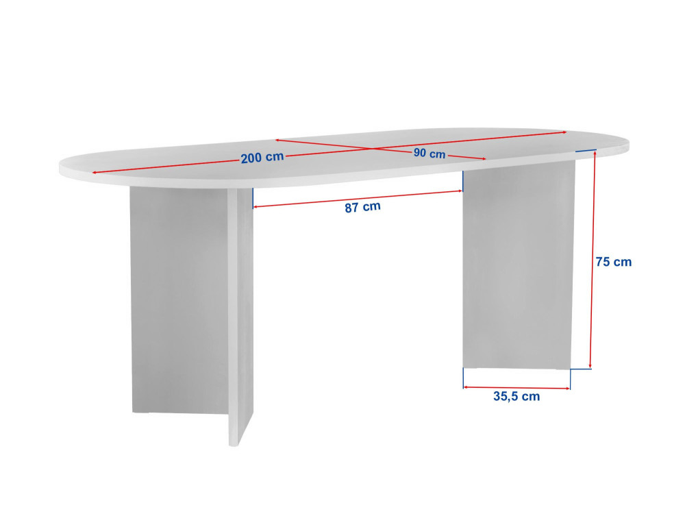 Table à manger en bois "Sabella" 200 x 90 x 75 cm - Noyer