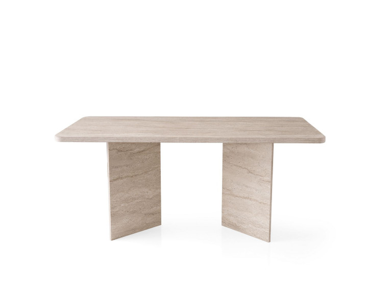 Table à manger en bois "Lizzard" 180 x 90 x 77 cm - Travertin