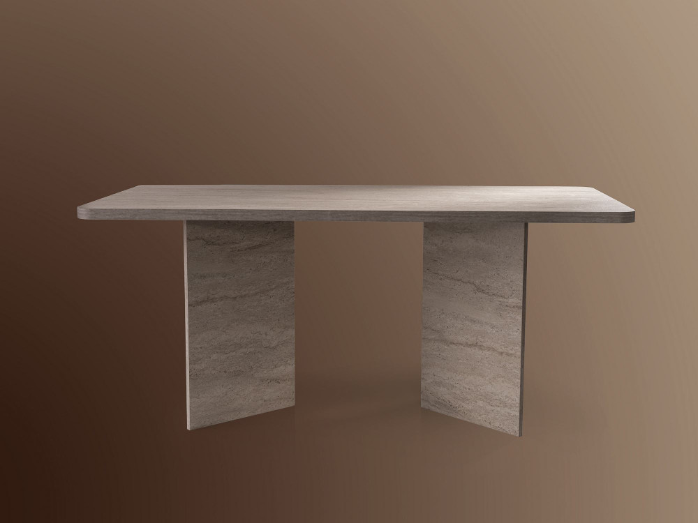 Table à manger en bois "Lizzard" 180 x 90 x 77 cm - Travertin