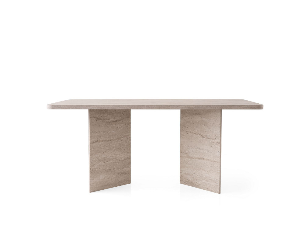 Table à manger en bois "Lizzard" 180 x 90 x 77 cm - Travertin