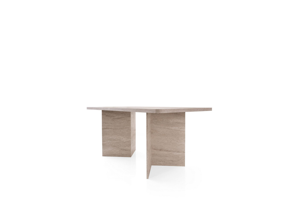 Table à manger en bois "Lizzard" 180 x 90 x 77 cm - Travertin