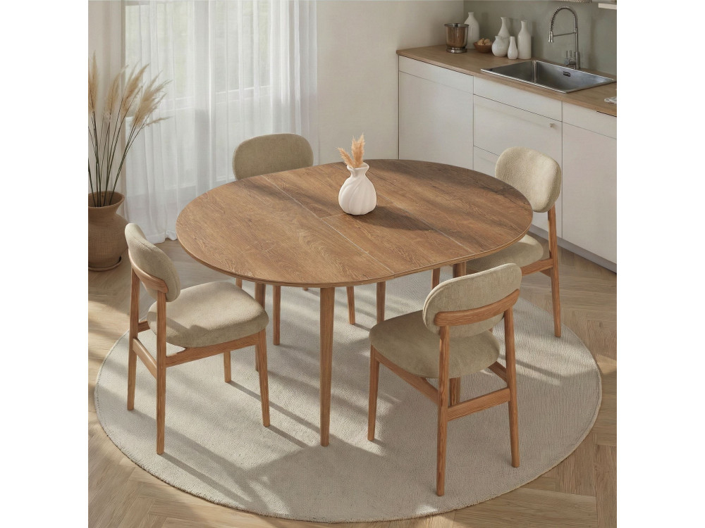 Table à manger extensible en bois "Viona" 100 x 100 x 75 cm - Le chêne de Kafka