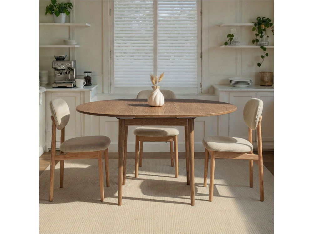 Table à manger extensible en bois "Viona" 100 x 100 x 75 cm - Le chêne de Kafka