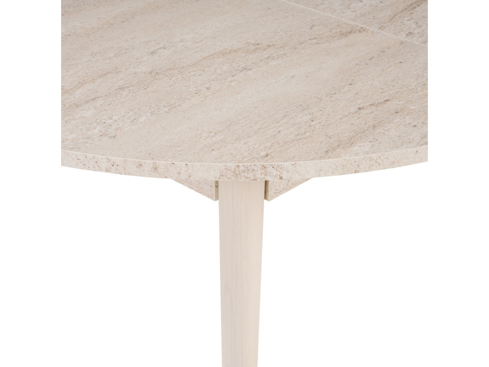 Table à manger extensible en bois "Viona" 100 x 100 x 75 cm - Travertin