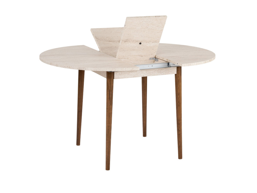 Table à manger extensible en bois "Viona" 100 x 100 x 75 cm - Travertin