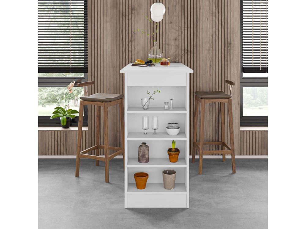 Table de bar en bois "Swallow" 117 x 54 x 101,8 cm - Blanc