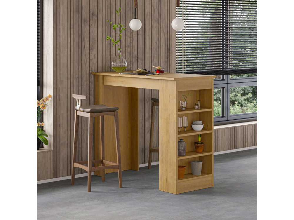 Table de bar en bois "Swallow" 117 x 54 x 101,8 cm - Chêne saphir