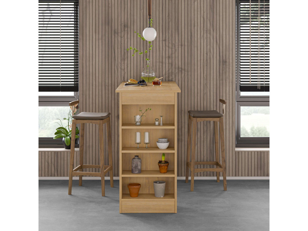 Table de bar en bois "Swallow" 117 x 54 x 101,8 cm - Chêne saphir