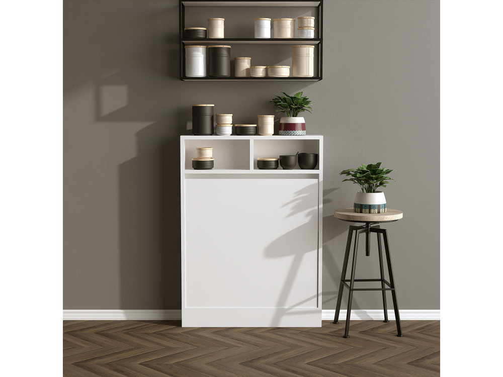 Table de repas pliable en bois "Bracked" - 70 x 15 x 96 cm - Blanc
