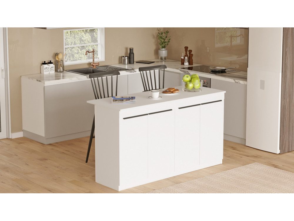 Table de cuisine en bois "Lark" - 160 x 60 x 90 cm - Blanc