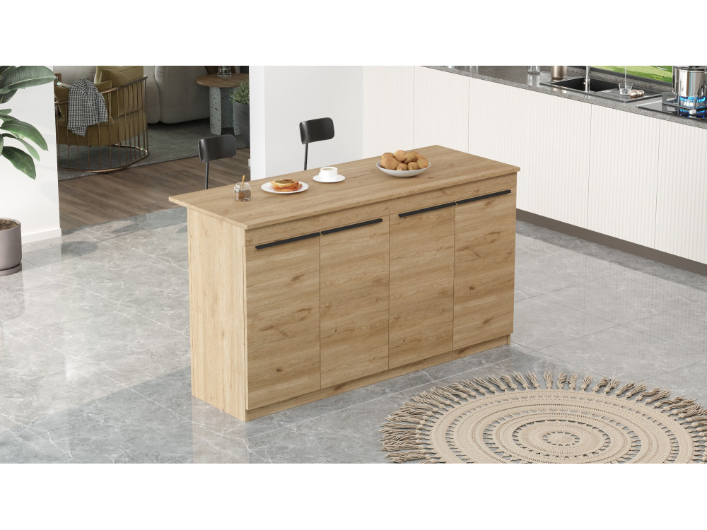Table de cuisine en bois "Lark" - 160 x 60 x 90 cm - Marron