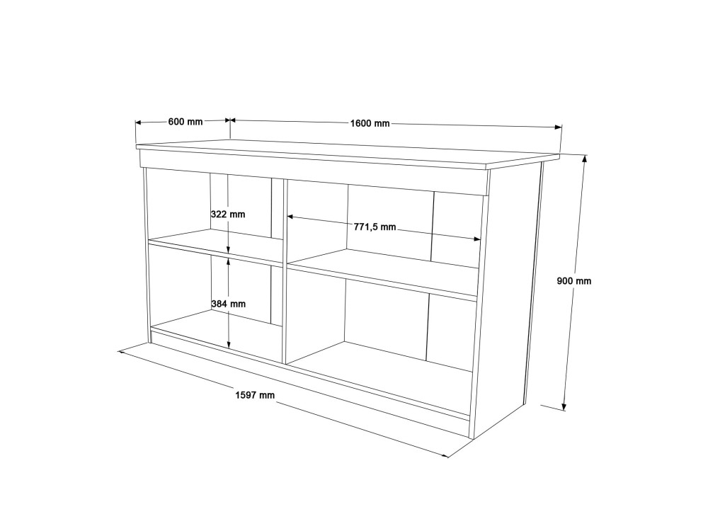 Table de cuisine en bois "Lark" - 160 x 60 x 90 cm - Marron