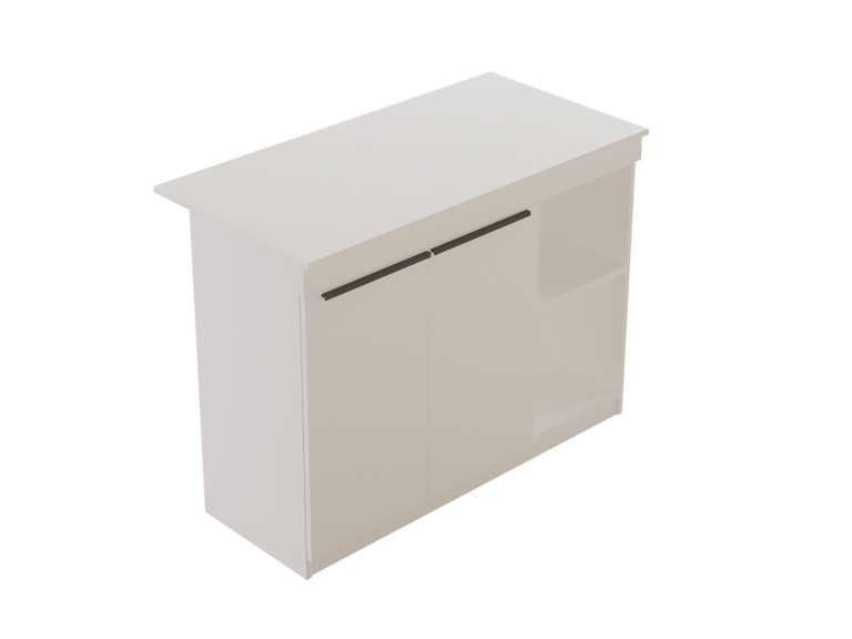 Table de cuisine en bois "Orlando" - 120 x 60 x 88 cm - Blanc