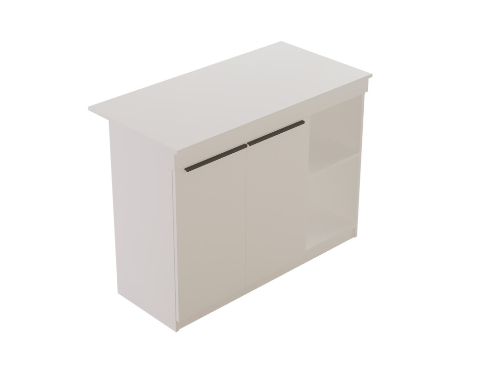 Table de cuisine en bois "Orlando" - 120 x 60 x 88 cm - Blanc