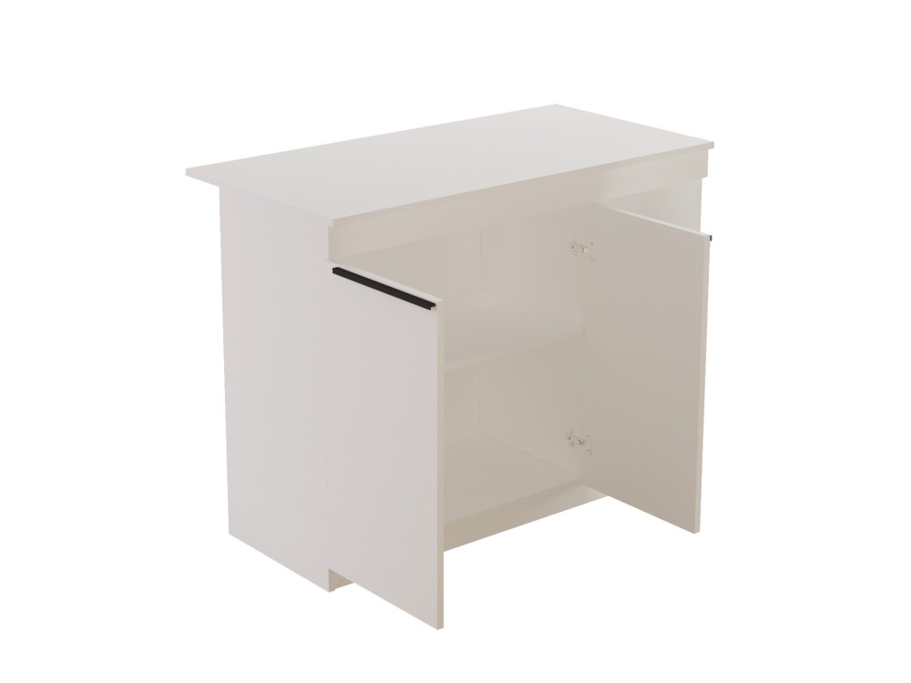 Table de cuisine en bois "Orlando" - 120 x 60 x 88 cm - Blanc
