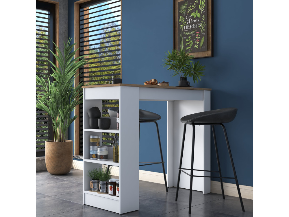 Table de repas en bois "Juan" - 120 x 50 x 100 cm - Marron
