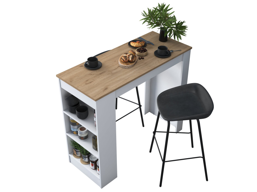 Table de repas en bois "Juan" - 120 x 50 x 100 cm - Marron