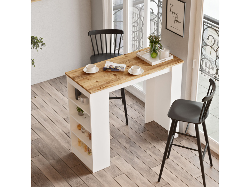 Table de repas en bois "Setup" - 120 x 52 x 102 cm - Marron