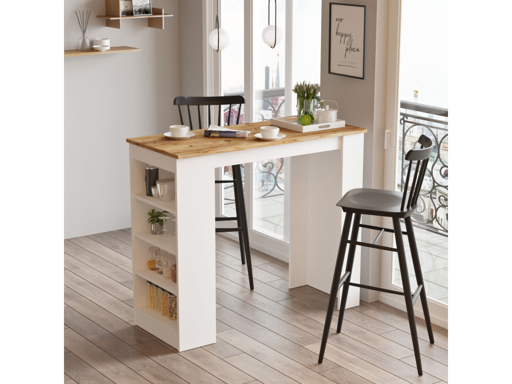 Table de repas en bois "Setup" - 120 x 52 x 102 cm - Marron