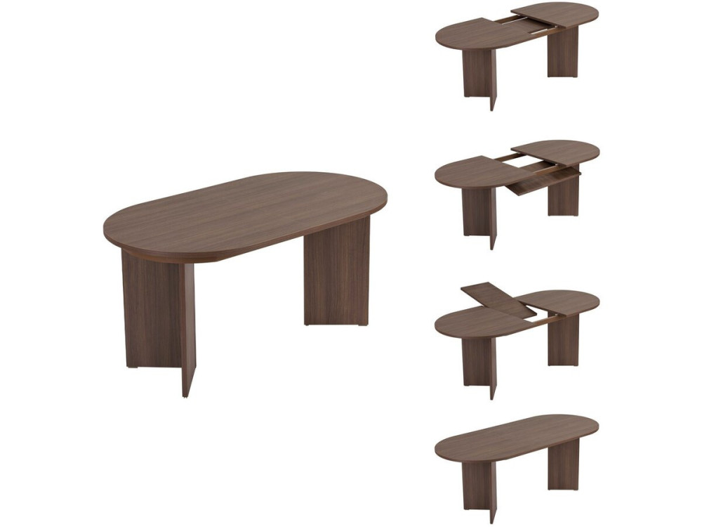 Table repas extensible en bois 160/200 cm "Sorell" - 8 places - Marron