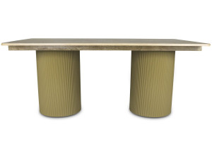 Table à manger ovale en bois "Zénith" - 180 cm - 8 places - Beige